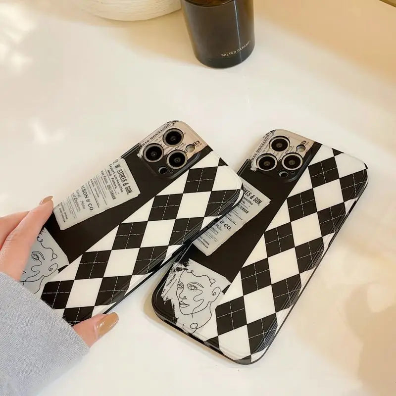 Argyle Phone Case - iPhone 7 Plus / 8 Plus / X / XR / XS / XS Max / 11 / 11 Pro / 11 Pro Max / 12 / 12 Pro / 12 Pro Max / 13 / 13 Pro / 13 Pro Max-6