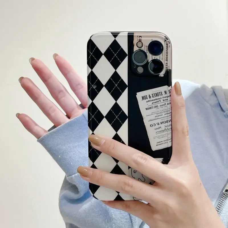 Argyle Phone Case - iPhone 7 Plus / 8 Plus / X / XR / XS / XS Max / 11 / 11 Pro / 11 Pro Max / 12 / 12 Pro / 12 Pro Max / 13 / 13 Pro / 13 Pro Max-2