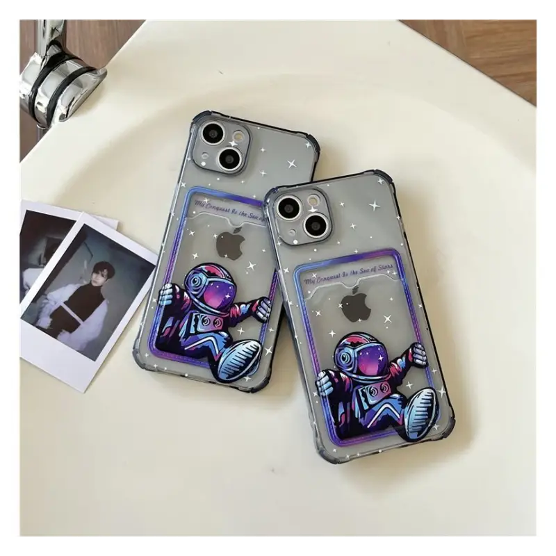 Astronaut Card Holder Transparent Phone Case - iPhone 13 Pro