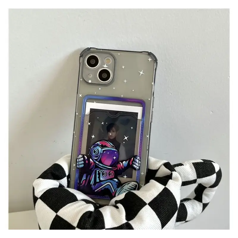 Astronaut Card Holder Transparent Phone Case - iPhone 13 Pro