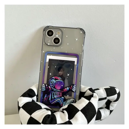 Astronaut Card Holder Transparent Phone Case - iPhone 13 Pro