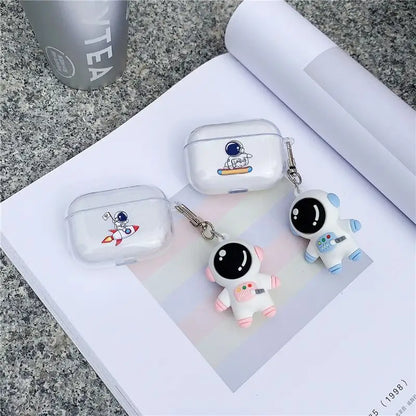 Astronaut Print AirPods Earphone Case Skin + Astronaut Charms-1