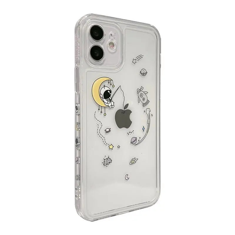 Astronaut Print Transparent Phone Case - iPhone 12 Pro Max / 12 Pro / 12 / 12 mini / 11 Pro Max / 11 Pro / 11 / SE / XS Max / XS / XR / X / SE 2 / 8 / 8 Plus / 7 / 7 Plus-4