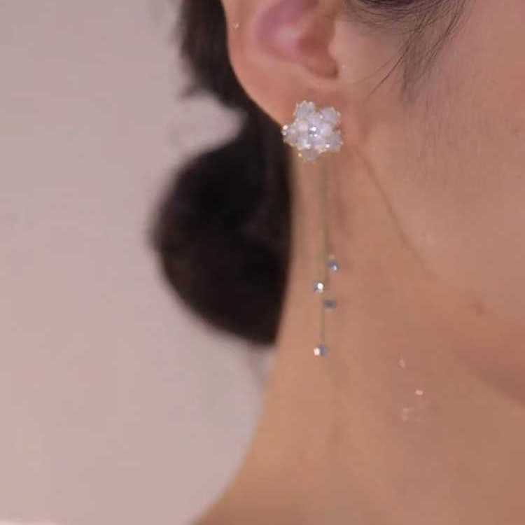 Camellia Flower Earrings W559
