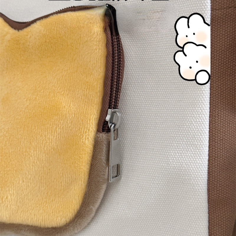 Cute Face White Brown Shoulder Bag ON675 Cospicky