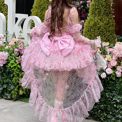 Dreamy Barbie Pink Roses Lolita Dress ON832 KawaiiMoriStore