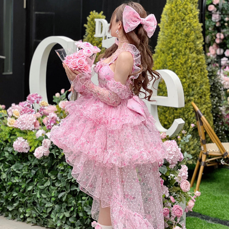 Dreamy Barbie Pink Roses Lolita Dress ON832 KawaiiMoriStore