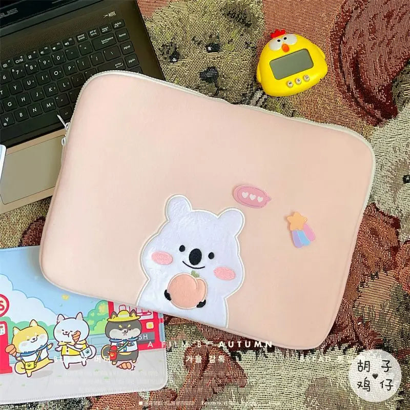 Bear Applique Ipad Sleeve Cg417 - Gadget Bags