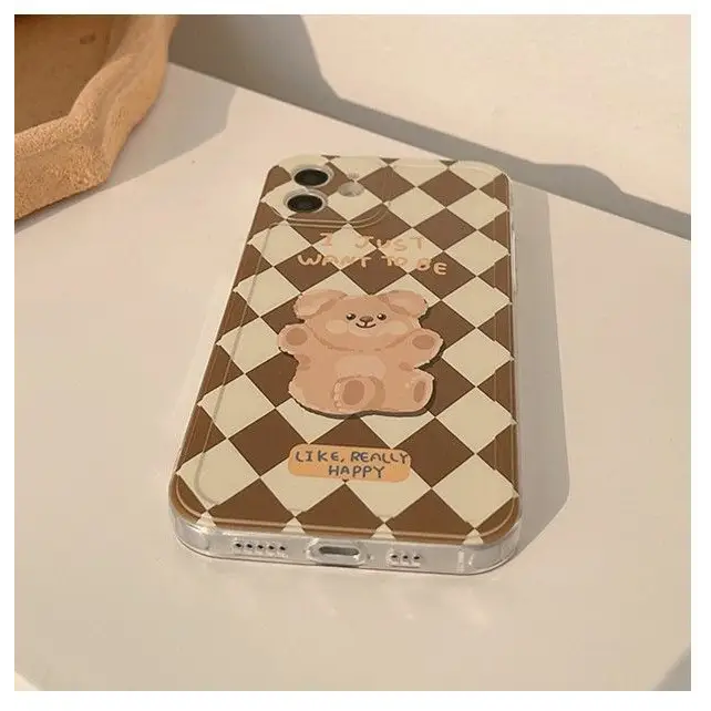 Bear Argyle Phone Case - iPhone 12 Pro Max / 12 Pro / 12 / 12 mini / 11 Pro Max / 11 Pro / 11 / SE / XS Max / XS / XR / X / SE 2 / 8 / 8 Plus / 7 / 7 Plus-8