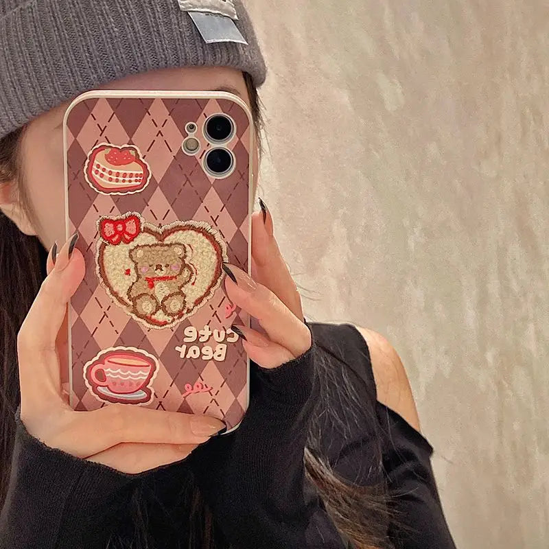Bear Argyle Phone Case - iPhone 13 Pro Max / 13 Pro / 13 / 