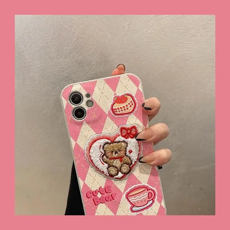 Bear Argyle Phone Case - iPhone 13 Pro Max / 13 Pro / 13 / 