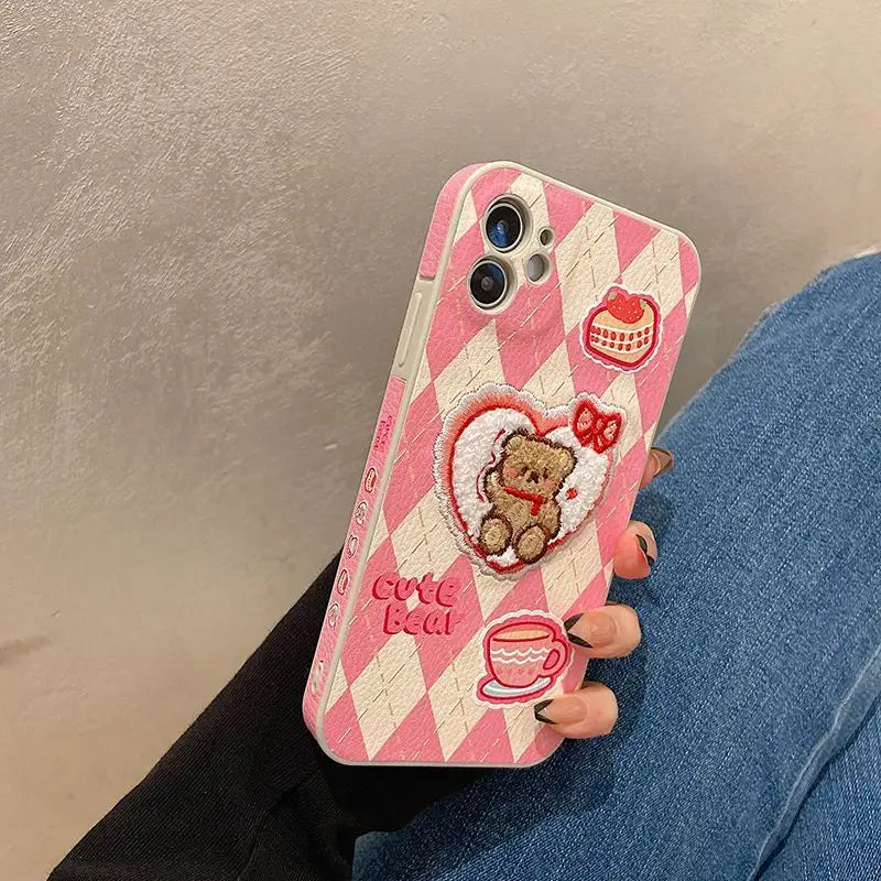 Bear Argyle Phone Case - iPhone 13 Pro Max / 13 Pro / 13 / 