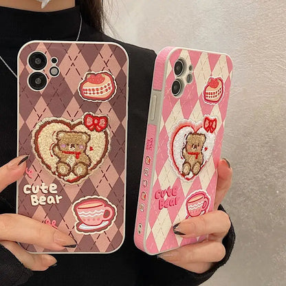 Bear Argyle Phone Case - iPhone 13 Pro Max / 13 Pro / 13 / 