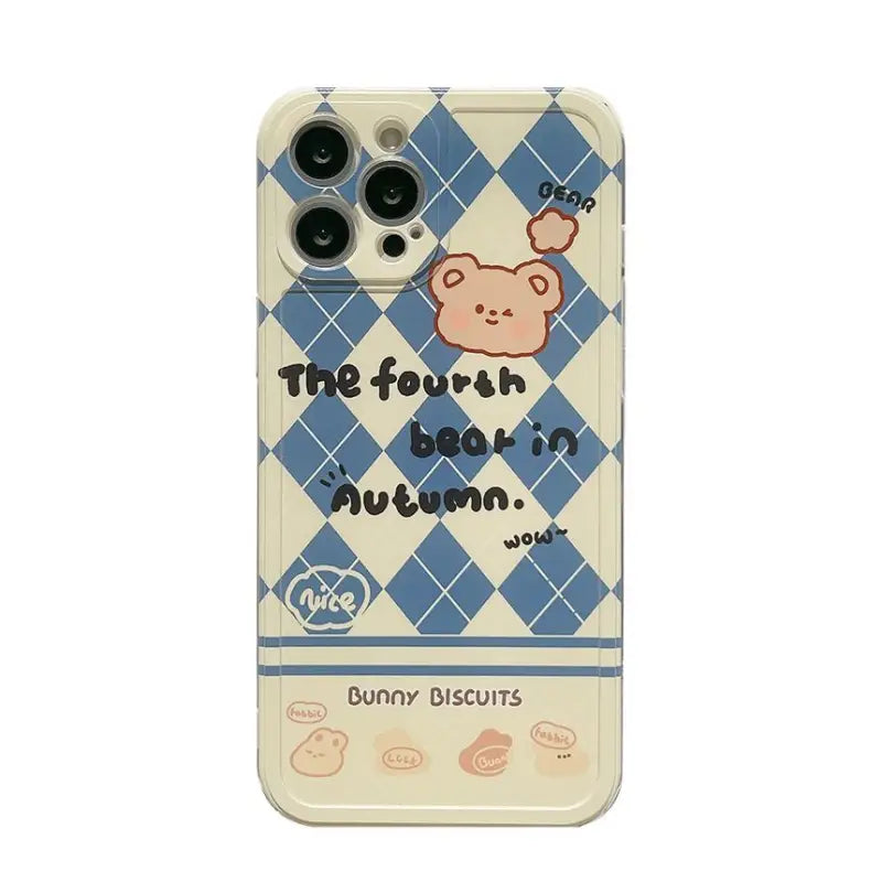 Bear Argyle Phone Case - iPhone 13 Pro Max / 13 Pro / 13 / 13 mini / 12 Pro Max / 12 Pro / 12 / 12 mini / 11 Pro Max / 11 Pro / 11 / SE / XS Max / XS / XR / X / SE 2 / 8 / 8 Plus / 7 / 7 Plus-4