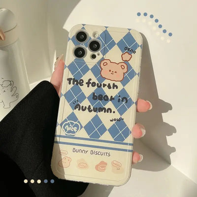 Bear Argyle Phone Case - iPhone 13 Pro Max / 13 Pro / 13 / 13 mini / 12 Pro Max / 12 Pro / 12 / 12 mini / 11 Pro Max / 11 Pro / 11 / SE / XS Max / XS / XR / X / SE 2 / 8 / 8 Plus / 7 / 7 Plus-13