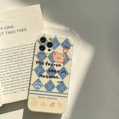 Bear Argyle Phone Case - iPhone 13 Pro Max / 13 Pro / 13 / 13 mini / 12 Pro Max / 12 Pro / 12 / 12 mini / 11 Pro Max / 11 Pro / 11 / SE / XS Max / XS / XR / X / SE 2 / 8 / 8 Plus / 7 / 7 Plus-15