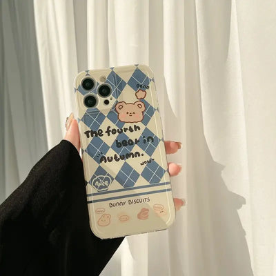 Bear Argyle Phone Case - iPhone 13 Pro Max / 13 Pro / 13 / 13 mini / 12 Pro Max / 12 Pro / 12 / 12 mini / 11 Pro Max / 11 Pro / 11 / SE / XS Max / XS / XR / X / SE 2 / 8 / 8 Plus / 7 / 7 Plus-11