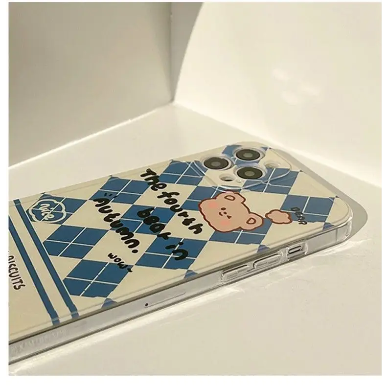 Bear Argyle Phone Case - iPhone 13 Pro Max / 13 Pro / 13 / 13 mini / 12 Pro Max / 12 Pro / 12 / 12 mini / 11 Pro Max / 11 Pro / 11 / SE / XS Max / XS / XR / X / SE 2 / 8 / 8 Plus / 7 / 7 Plus-8
