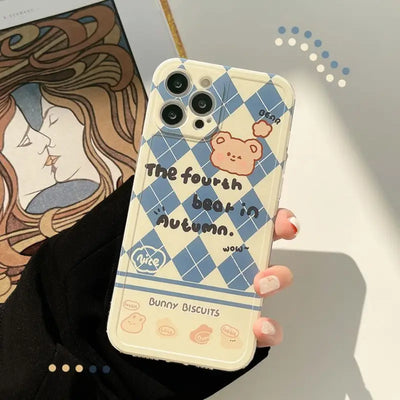 Bear Argyle Phone Case - iPhone 13 Pro Max / 13 Pro / 13 / 13 mini / 12 Pro Max / 12 Pro / 12 / 12 mini / 11 Pro Max / 11 Pro / 11 / SE / XS Max / XS / XR / X / SE 2 / 8 / 8 Plus / 7 / 7 Plus-10