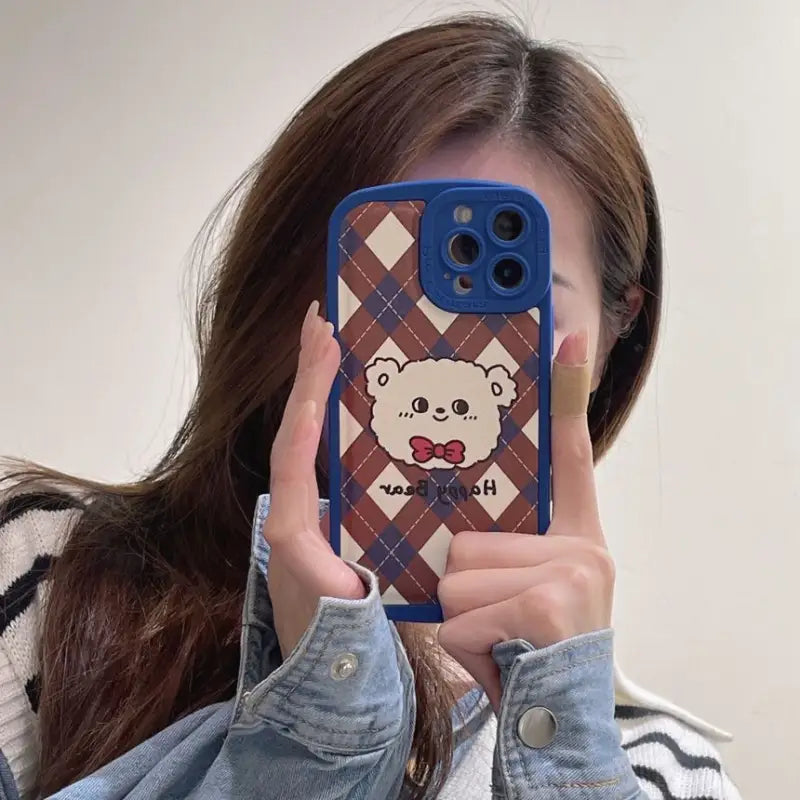 Bear Argyle Phone Case - iPhone 7 / 8 / SE / iPhone 7 Plus /