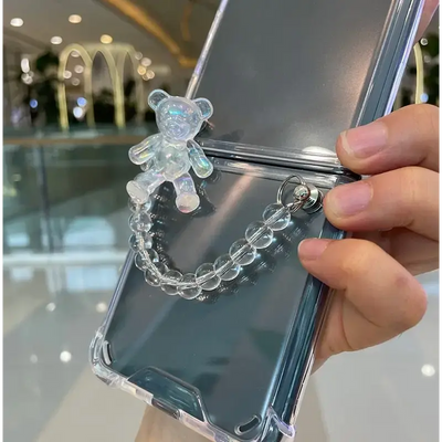 Bear Bracelet Chains Phone case For Samsung Galaxy Z Flip 