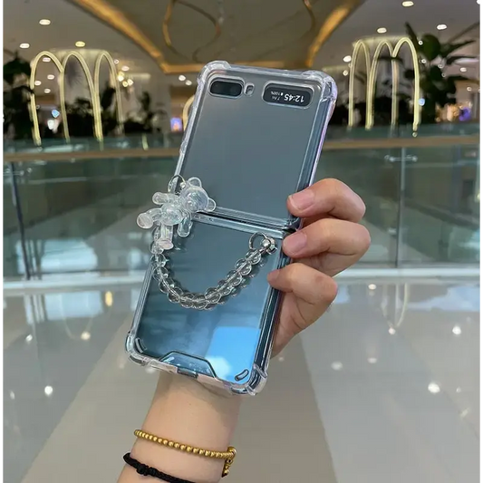 Bear Bracelet Chains Phone case For Samsung Galaxy Z Flip 
