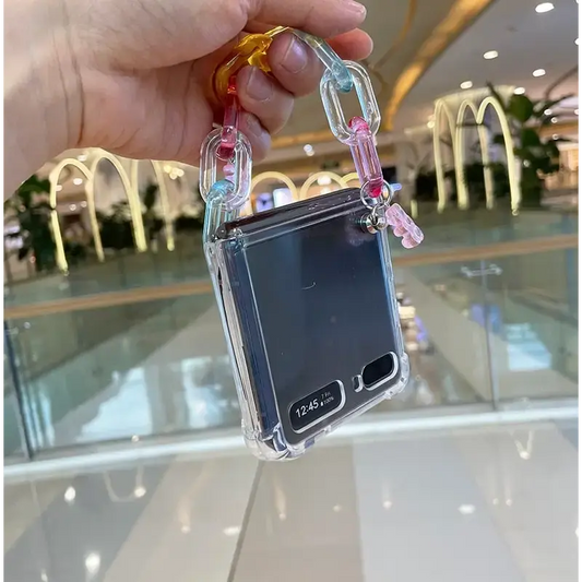 Bear Bracelet Chains Phone case For Samsung Galaxy Z Flip 