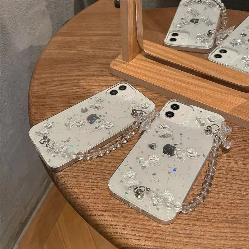 Bear Chained Transparent Phone Case - iPhone 13 Pro Max / 13