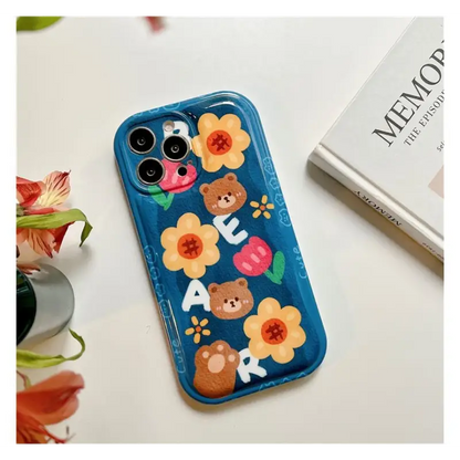 Bear Flower Phone Case - iPhone 13 Pro Max / 13 Pro / 13 / 