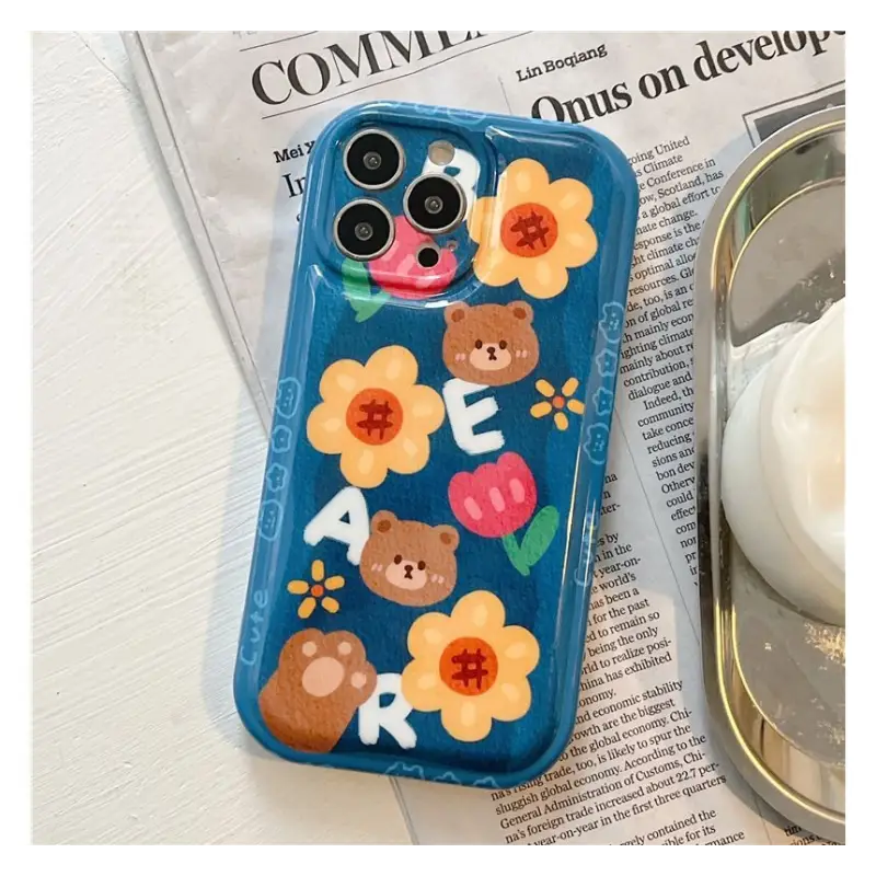 Bear Flower Phone Case - iPhone 13 Pro Max / 13 Pro / 13 / 