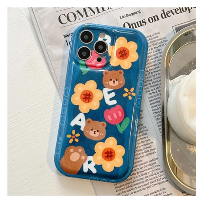 Bear Flower Phone Case - iPhone 13 Pro Max / 13 Pro / 13 / 