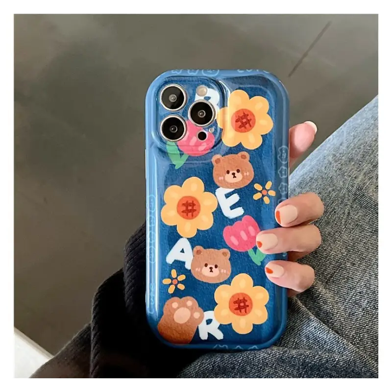 Bear Flower Phone Case - iPhone 13 Pro Max / 13 Pro / 13 / 