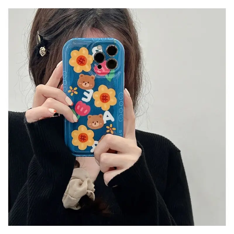 Bear Flower Phone Case - iPhone 13 Pro Max / 13 Pro / 13 / 