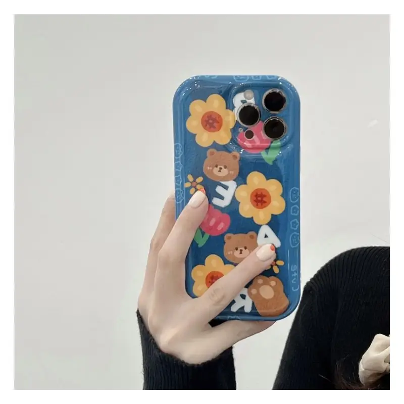 Bear Flower Phone Case - iPhone 13 Pro Max / 13 Pro / 13 / 