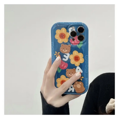 Bear Flower Phone Case - iPhone 13 Pro Max / 13 Pro / 13 / 