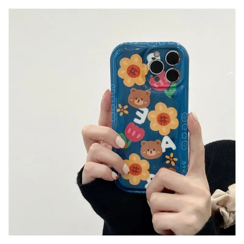 Bear Flower Phone Case - iPhone 13 Pro Max / 13 Pro / 13 / 