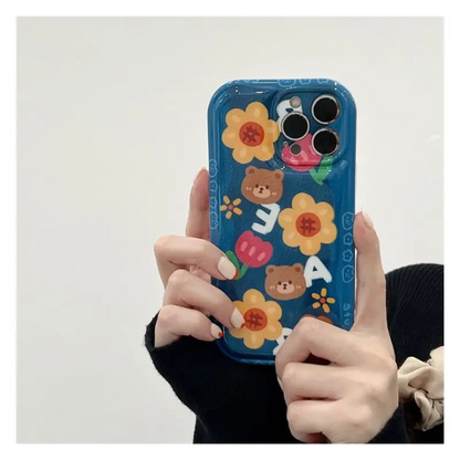 Bear Flower Phone Case - iPhone 13 Pro Max / 13 Pro / 13 / 