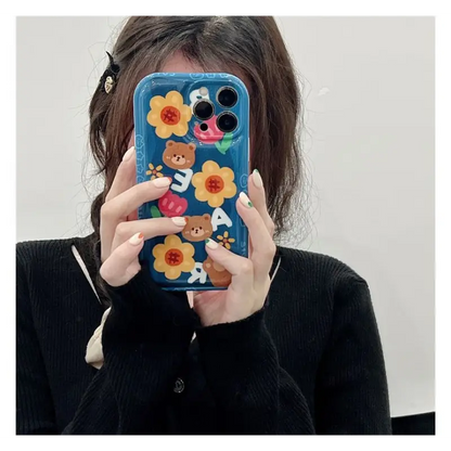 Bear Flower Phone Case - iPhone 13 Pro Max / 13 Pro / 13 / 