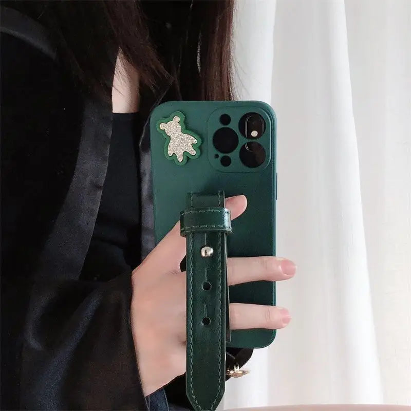 Bear Hand Strap Phone Case - iPhone 13 Pro Max / 13 Pro / 13 / 13 mini / 12 Pro Max / 12 Pro / 12 / 12 mini / 11 Pro Max / 11 Pro / 11 / SE / XS Max / XS / XR / X / SE 2 / 8 / 8 Plus / 7 / 7 Plus / 6 / 6 Plus-18