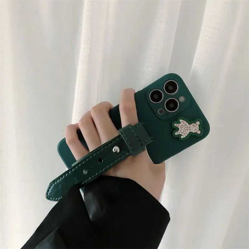 Bear Hand Strap Phone Case - Samsung-4