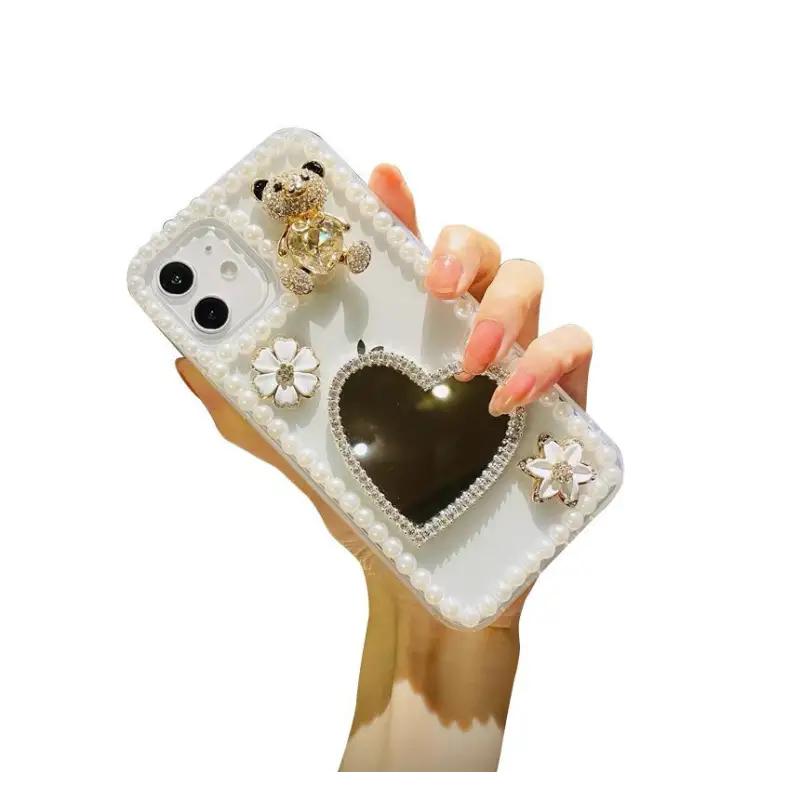 Bear Heart Mirrored Phone Case - iPhone 13 Pro Max / 13 Pro 