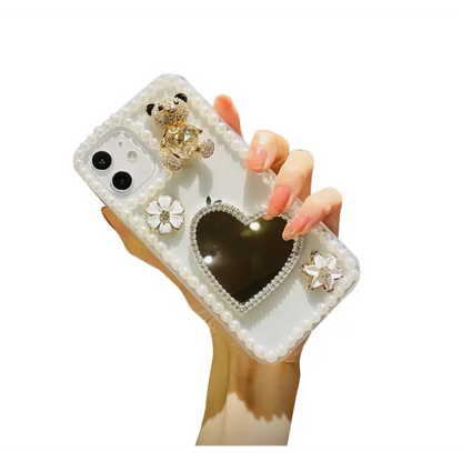 Bear Heart Mirrored Phone Case - iPhone 13 Pro Max / 13 Pro 