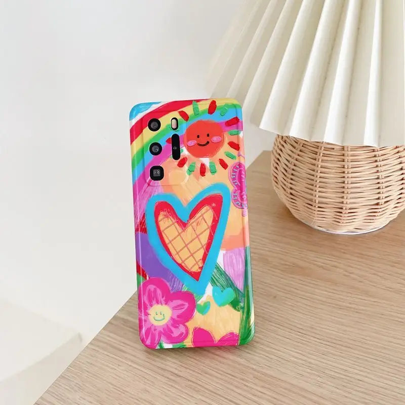 Bear / Heart Phone Case - Huawei-8