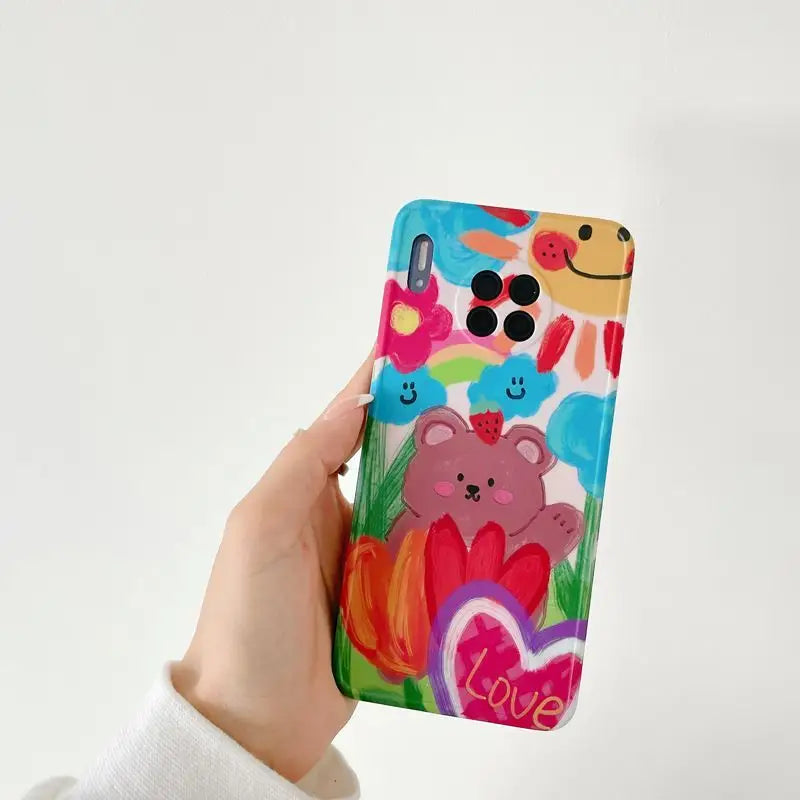 Bear / Heart Phone Case - Huawei-22