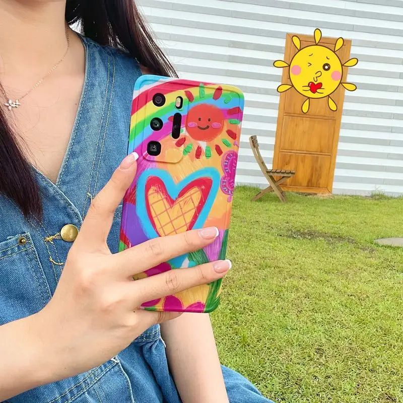 Bear / Heart Phone Case - Huawei-5