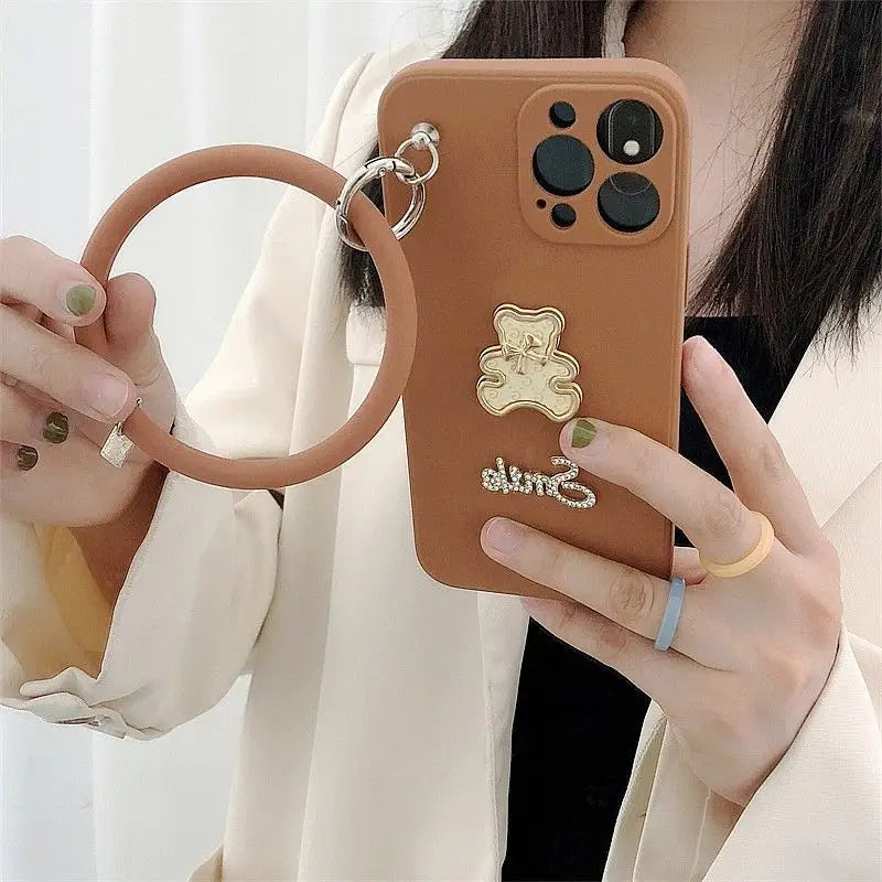 Bear Hoop Pendant Phone Case - Samsung-4