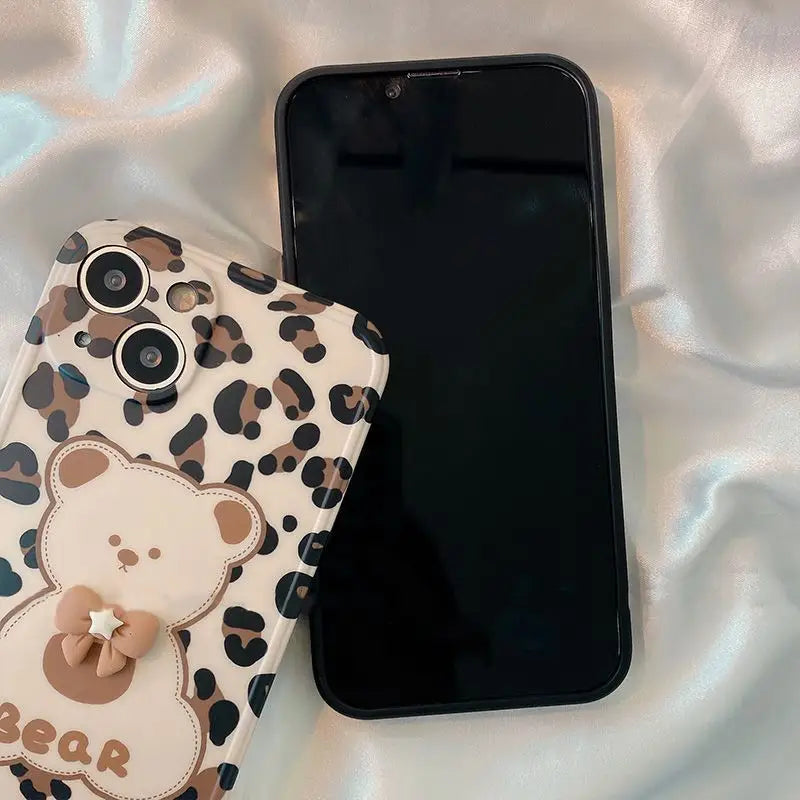 Bear Leopard Print Phone Case - iPhone 13 Pro Max / 13 Pro /