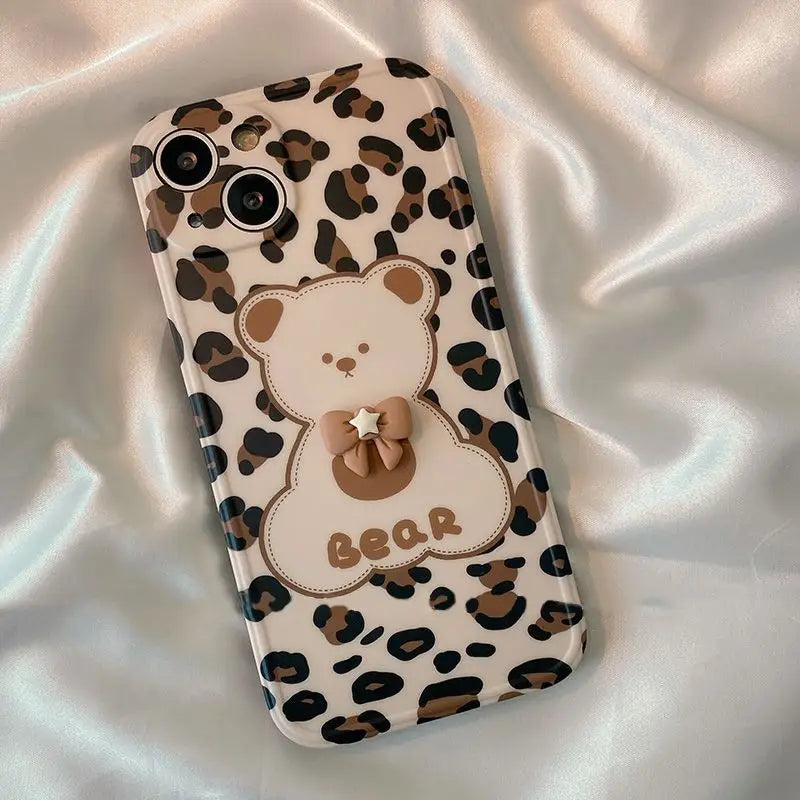 Bear Leopard Print Phone Case - iPhone 13 Pro Max / 13 Pro /