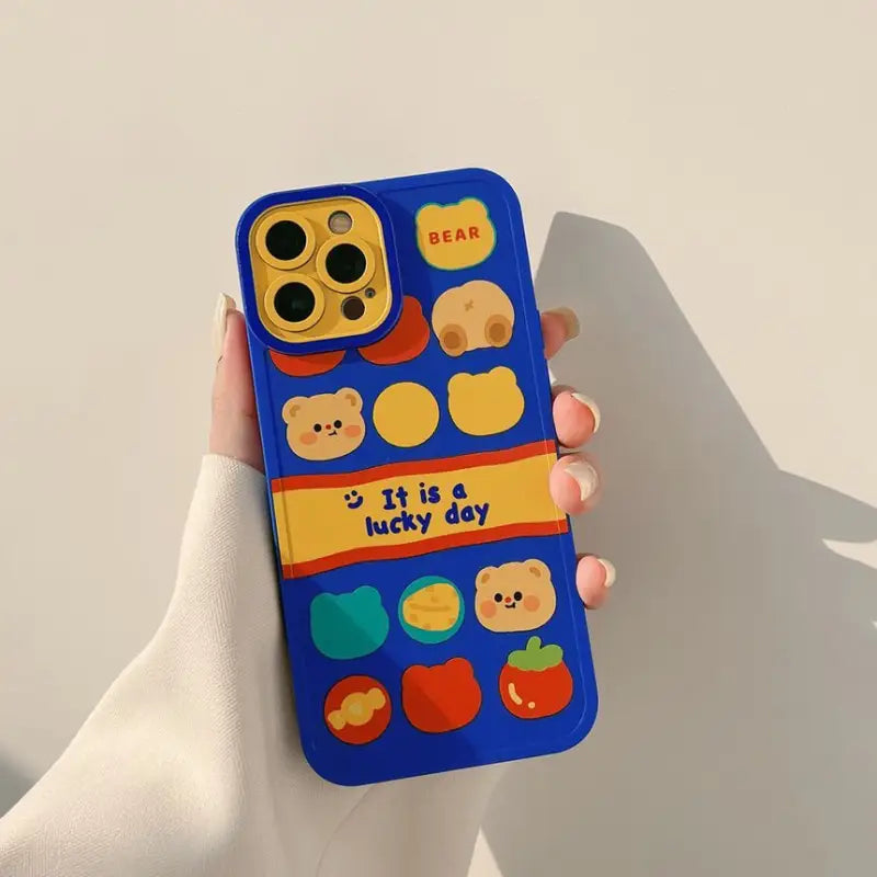 Bear Lettering Phone Case - iPhone 13 Pro Max / 13 Pro / 13 / 13 mini / 12 Pro Max / 12 Pro / 12 / 12 mini / 11 Pro Max / 11 Pro / 11 / SE / XS Max / XS / XR / X / SE 2 / 8 / 8 Plus / 7 / 7 Plus-11