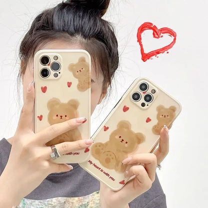 Bear Phone Case - iPhone 13 Pro Max / 13 Pro / 13 / 13 mini / 12 Pro Max / 12 Pro / 12 / 12 mini / 11 Pro Max / 11 Pro / 11 / SE / XS Max / XS / XR / X / SE 2 / 8 / 8 Plus / 7 / 7 Plus-14